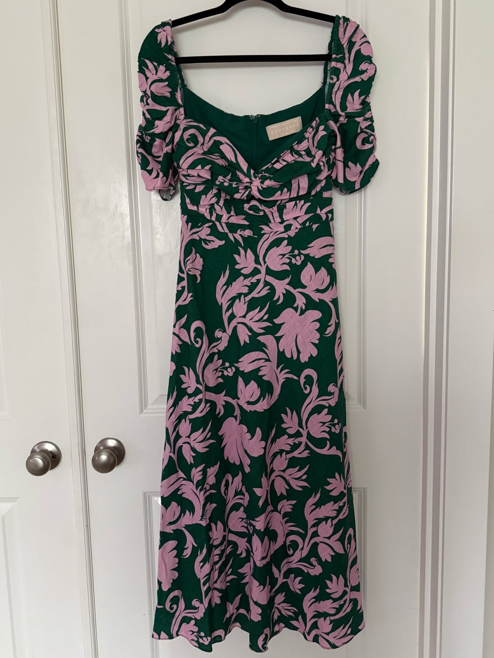 KEEPSAKE the Label Green and Pink Floral Midi Dress